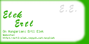 elek ertl business card